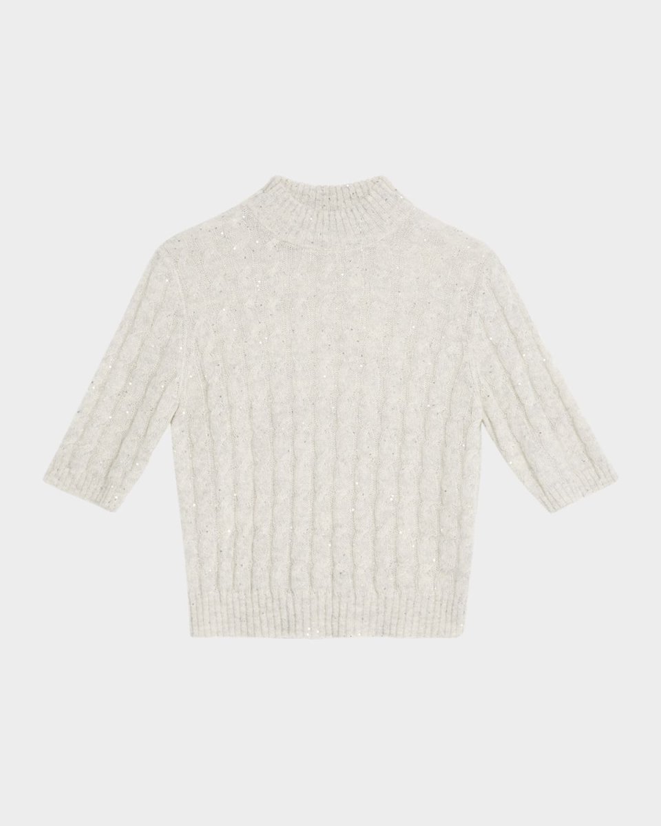 Glam Cable-Knit Mohair Sweat